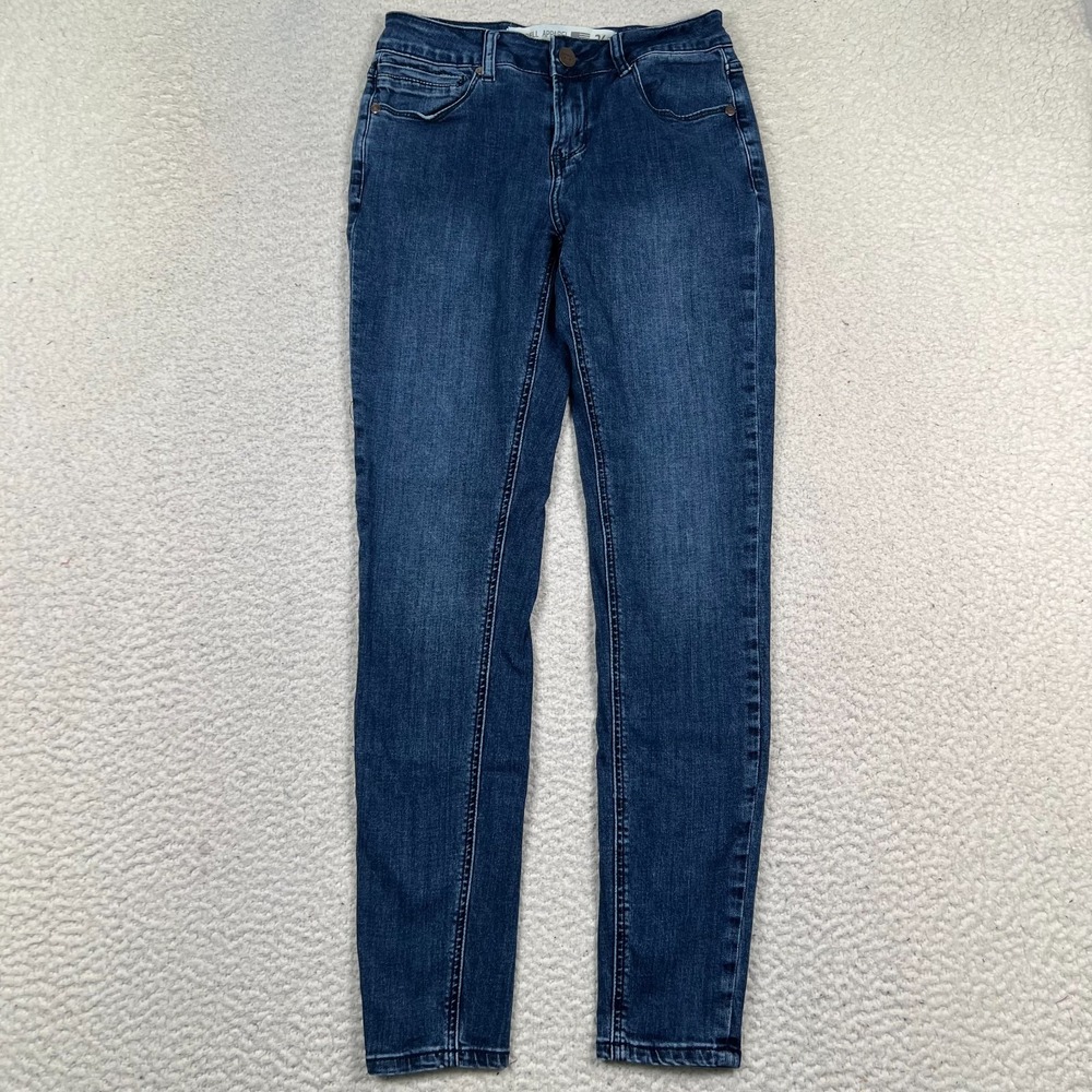 Barbell Apparel Jeans Womens 26 Slim Skinny Mid Rise Stretch Classic Denim Blue